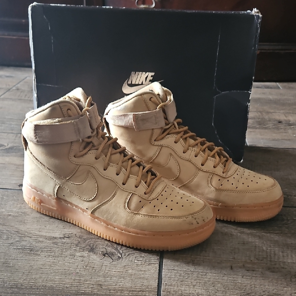 Nike Air Force 1 Tan High-Top Sneakers, sz 8.5